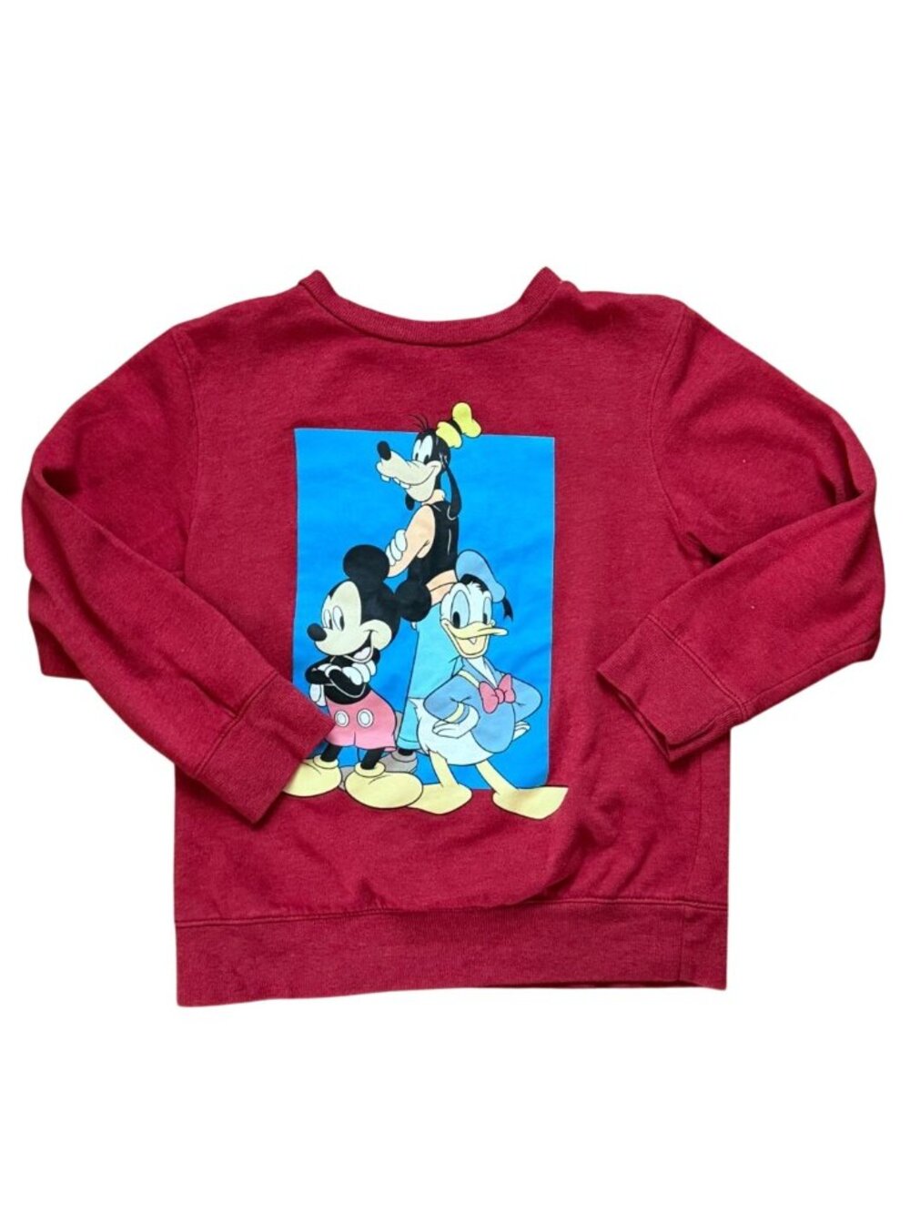 Disney Mickey Mouse And Friends Kids Crew Neck Sweatshirt-Red-Size Small-GUC
